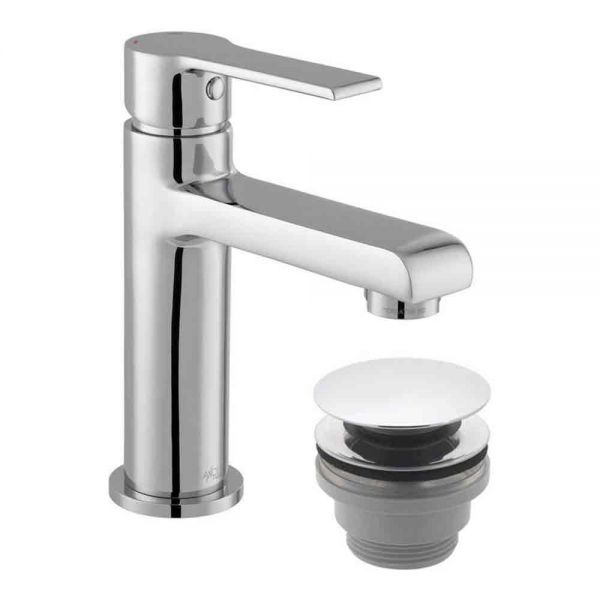 Vado Axces Irlo Chrome Mini Basin Mixer Tap with Universal Waste