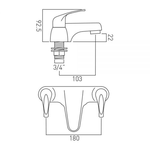Vado Axces Matrix Chrome Bath Filler Tap #2
