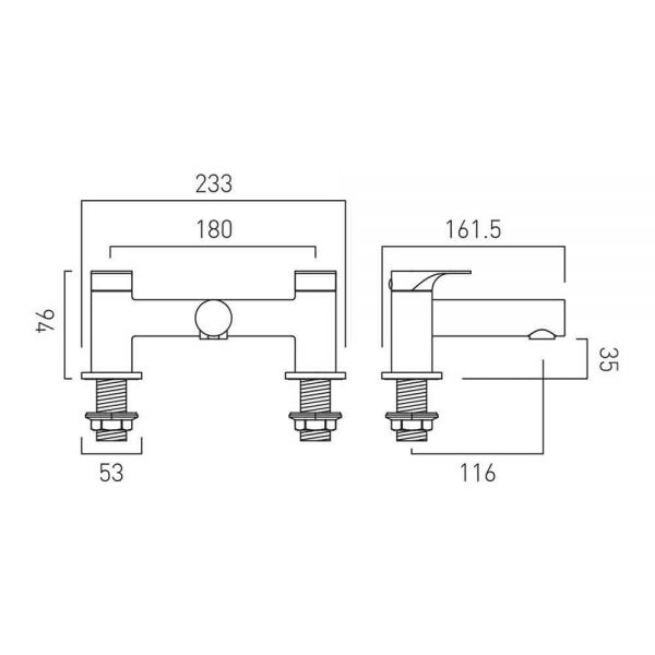 Vado Axces Metiz Chrome Bath Filler Tap #2