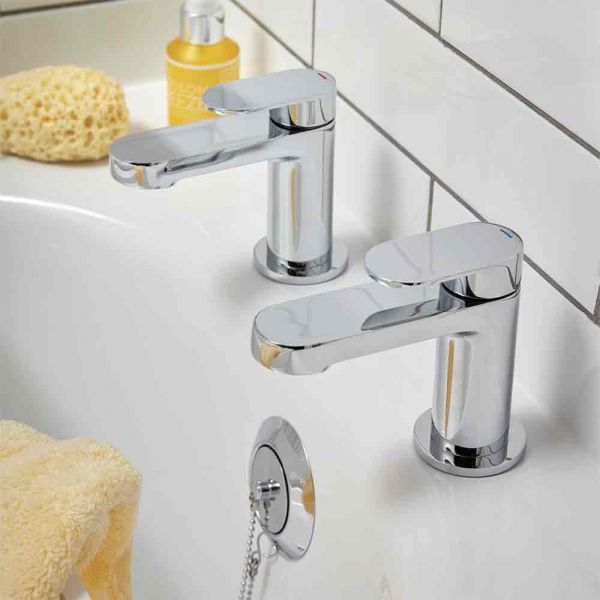 Vado Axces Metiz Chrome Bath Pillar Taps #2