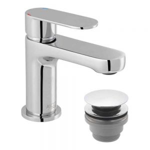 Vado Axces Metiz Chrome Mini Basin Mixer Tap with Universal Waste
