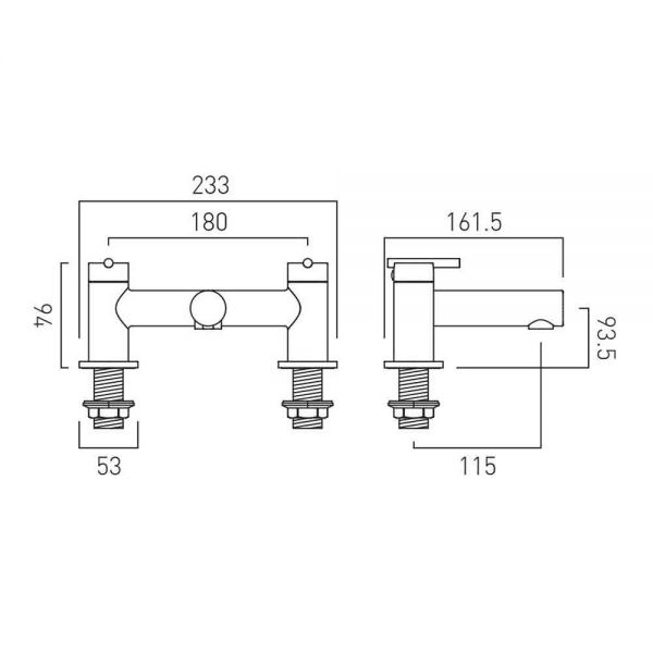 Vado Axces Nuri Chrome Bath Filler Tap #2