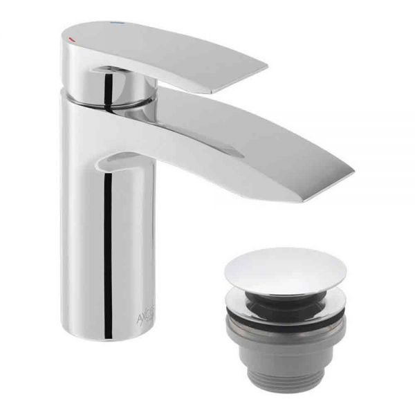 Vado Axces Rowe Chrome Mono Basin Mixer Tap with Universal Waste