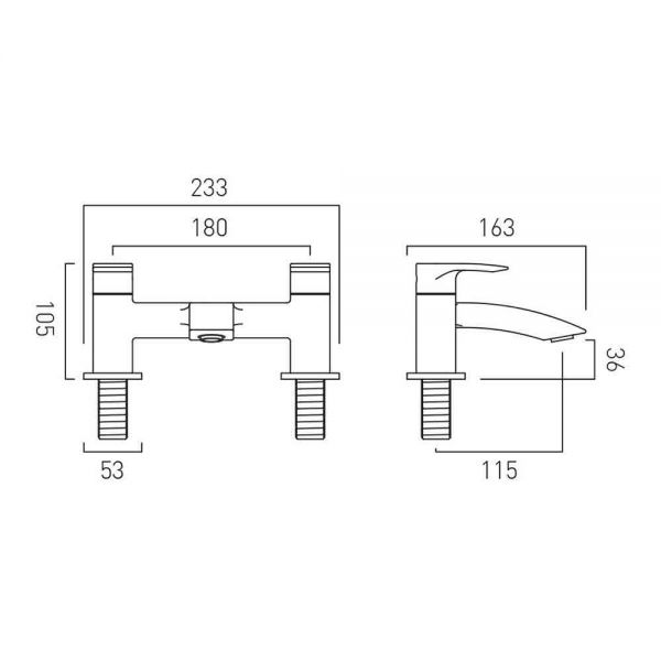 Vado Axces Rowe Chrome Bath Filler Tap #2