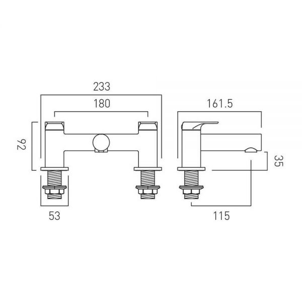 Vado Axces Vala Chrome Bath Filler Tap #2