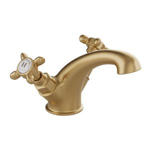 Vado Booth & Co Axbridge Cross Brushed Brass Mono Basin Mixer Tap