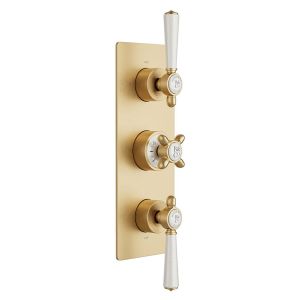 Vado Booth & Co Axbridge Brushed Brass 3 Outlet Concealed Thermostatic Shower Valve