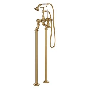 Vado Booth & Co Axbridge Cross Brushed Brass Floor Standing Bath Shower Mixer Tap