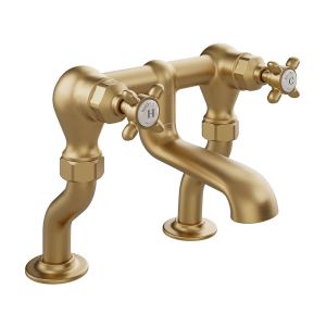 Vado Booth & Co Axbridge Cross Brushed Brass Bath Filler Tap