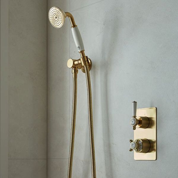 Vado Booth &amp; Co Axbridge Brushed Brass 2 Outlet Concealed Thermostatic Shower Valve #4