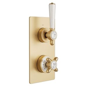 Vado Booth & Co Axbridge Brushed Brass 2 Outlet Concealed Thermostatic Shower Valve