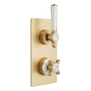 Vado Booth & Co Axbridge Brushed Brass 1 Outlet Concealed Thermostatic Shower Valve