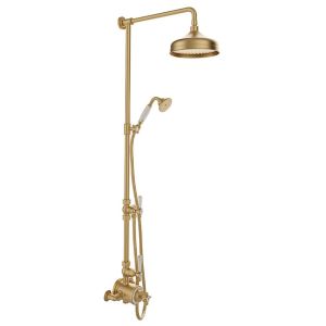 Vado Booth & Co Axbridge Brushed Brass 2 Outlet Exposed Thermostatic Shower Column