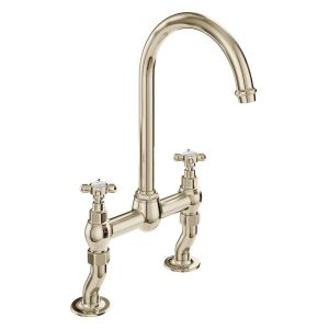 Vado Booth & Co Axbridge Cross Nickel Bridge Kitchen Mixer Tap