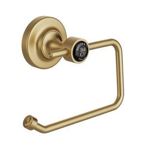 Vado Booth & Co Black Axbridge Brushed Brass Toilet Roll Holder