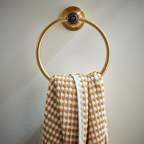 Vado Booth &amp; Co Black Axbridge Brushed Brass Towel Ring #3