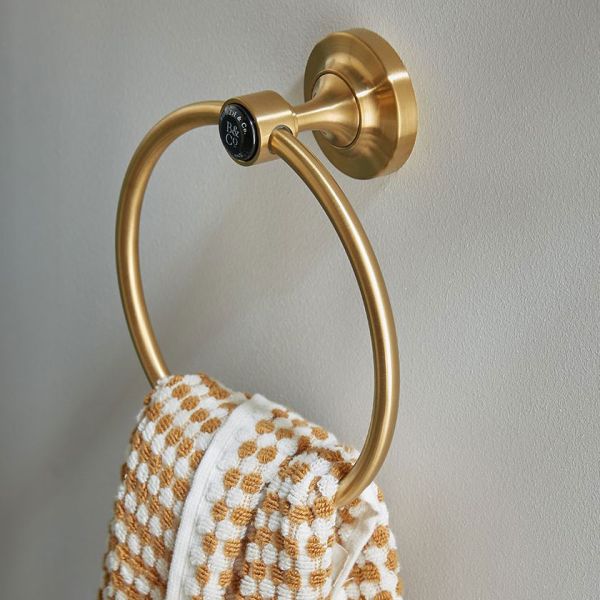 Vado Booth &amp; Co Black Axbridge Brushed Brass Towel Ring #2