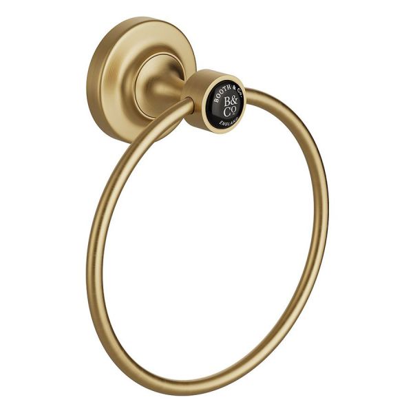 Vado Booth &amp; Co Black Axbridge Brushed Brass Towel Ring