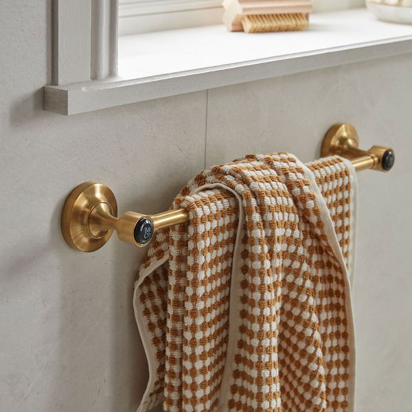 Vado Booth &amp; Co Black Axbridge Brushed Brass Towel Rail 450mm #2
