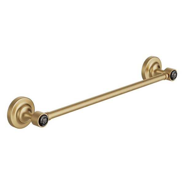 Vado Booth &amp; Co Black Axbridge Brushed Brass Towel Rail 450mm