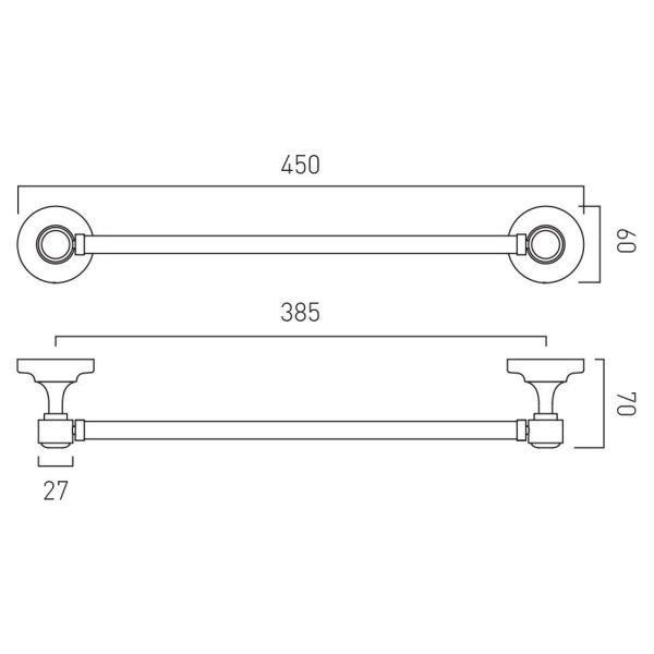 Vado Booth &amp; Co Axbridge Brushed Brass Towel Rail 450mm #4