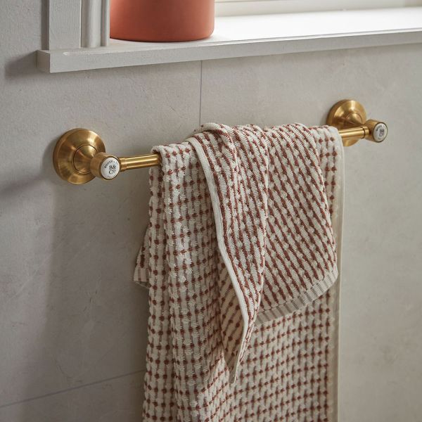 Vado Booth &amp; Co Axbridge Brushed Brass Towel Rail 450mm #3