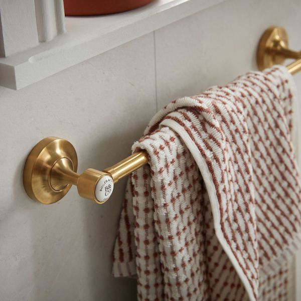 Vado Booth &amp; Co Axbridge Brushed Brass Towel Rail 450mm #2