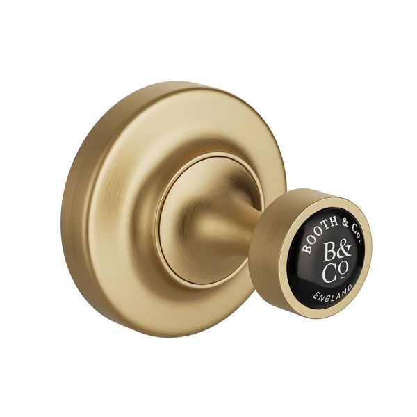 Vado Booth &amp; Co Black Axbridge Brushed Brass Robe Hook