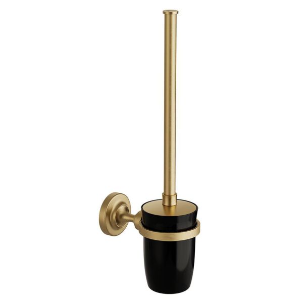 Vado Booth &amp; Co Black Axbridge Brushed Brass Toilet Brush Set