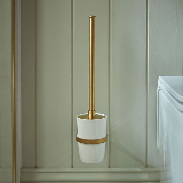Vado Booth &amp; Co Axbridge Brushed Brass Toilet Brush Set #2
