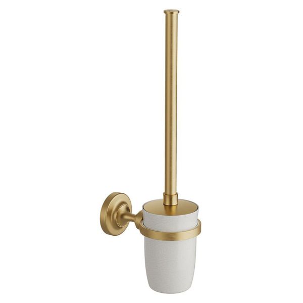 Vado Booth &amp; Co Axbridge Brushed Brass Toilet Brush Set