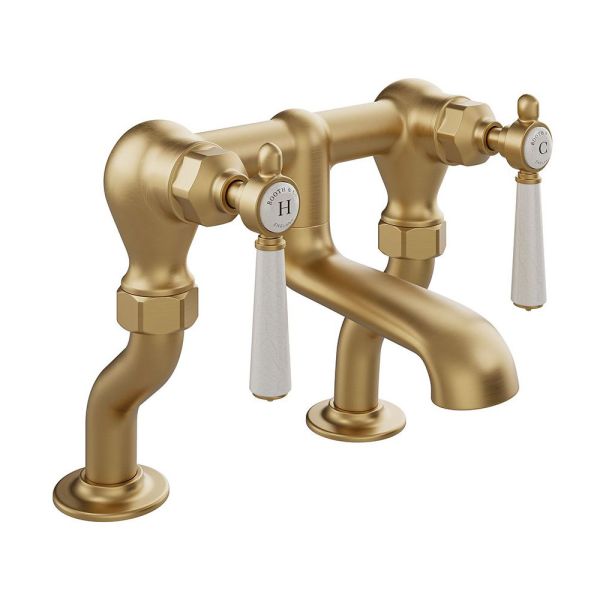 Vado Booth &amp; Co Axbridge Lever Brushed Brass Bath Filler Tap