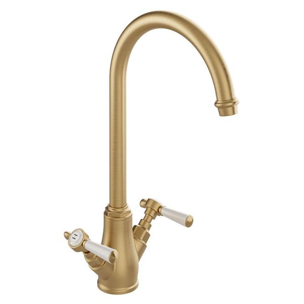 Vado Booth &amp; Co Axbridge Lever Brushed Brass Mono Kitchen Mixer Tap
