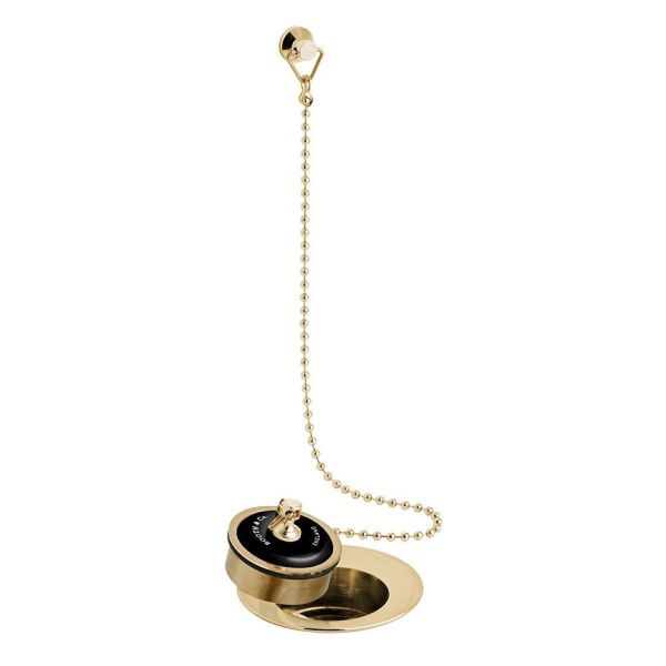 Vado Booth &amp; Co Black Axbridge Brushed Brass Plug and Chain Basin Waste