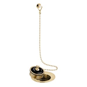 Vado Booth & Co Black Axbridge Brushed Brass Plug and Chain Basin Waste
