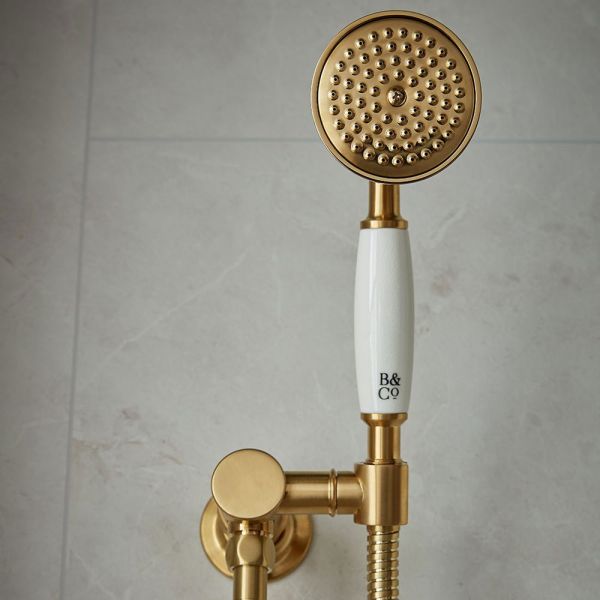 Vado Booth &amp; Co Axbridge Brushed Brass Mini Handset Shower Kit with Outlet #3