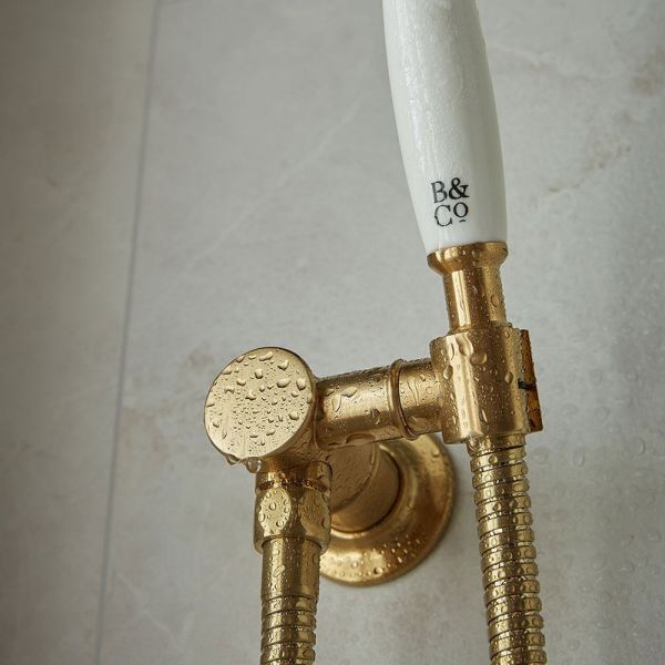 Vado Booth &amp; Co Axbridge Brushed Brass Mini Handset Shower Kit with Outlet #2
