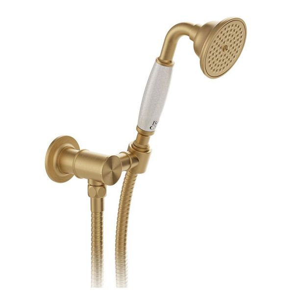 Vado Booth &amp; Co Axbridge Brushed Brass Mini Handset Shower Kit with Outlet