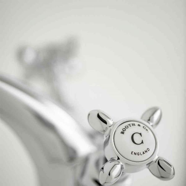 Vado Booth &amp; Co Axbridge Cross Chrome Mono Basin Mixer Tap with Pop Up Waste #3