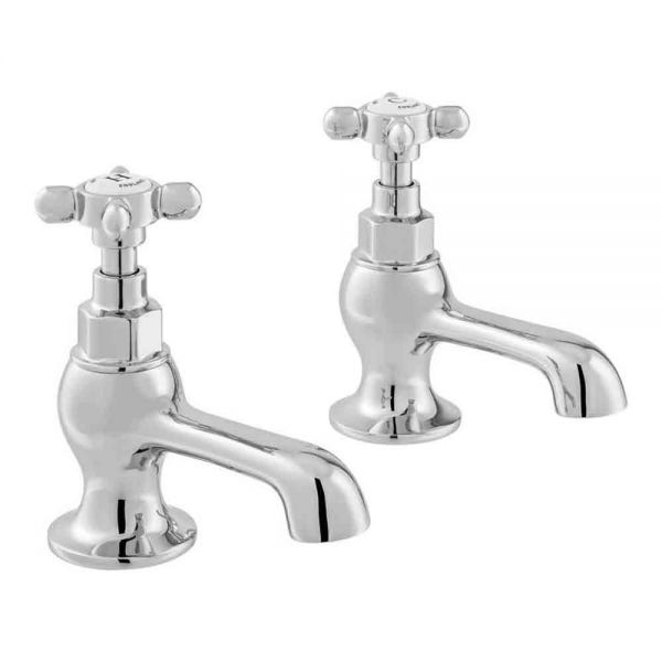 Vado Booth &amp; Co Axbridge Cross Chrome Basin Pillar Taps