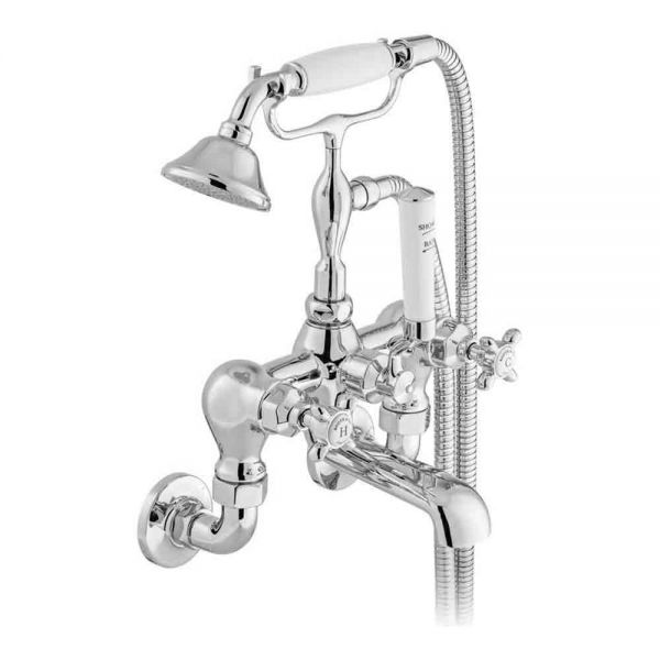 Vado Booth &amp; Co Axbridge Cross Chrome Wall Mounted Bath Shower Mixer Tap