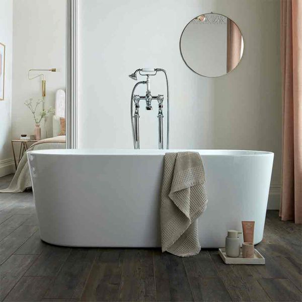 Vado Booth &amp; Co Axbridge Cross Chrome Floor Standing Bath Shower Mixer Tap #2