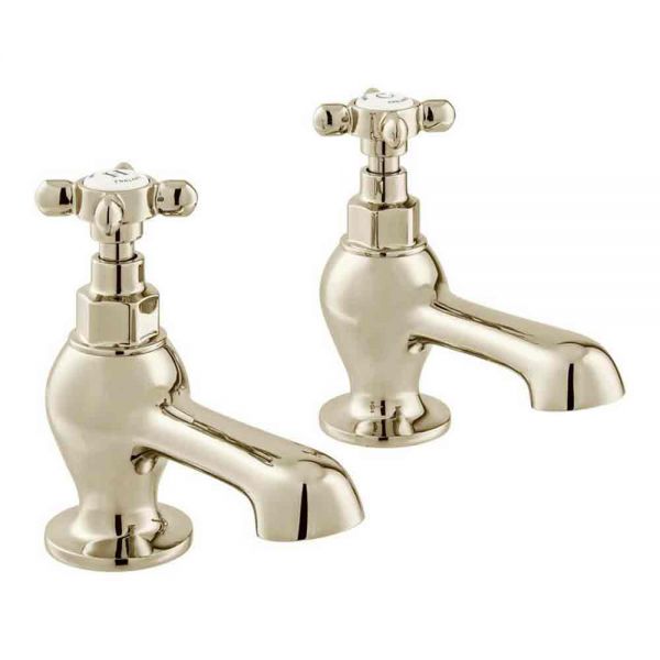 Vado Booth &amp; Co Axbridge Cross Nickel Bath Pillar Taps