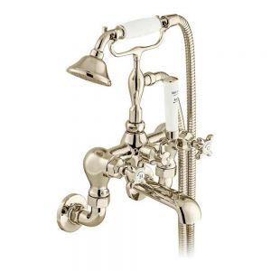 Vado Booth & Co Axbridge Cross Nickel Wall Mounted Bath Shower Mixer Tap