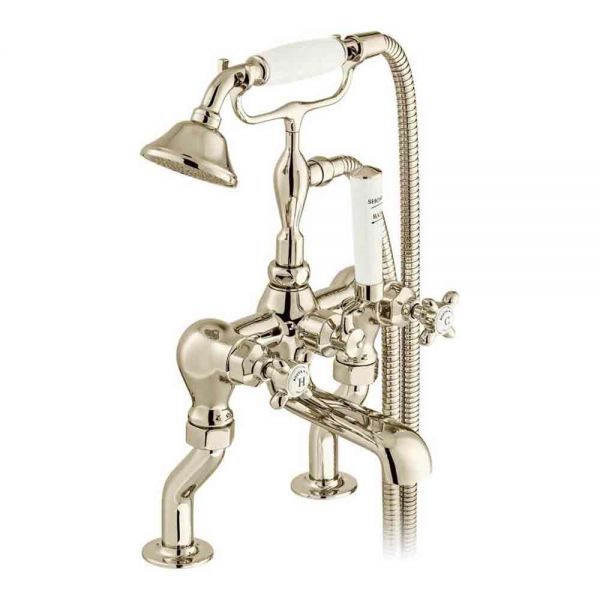 Vado Booth &amp; Co Axbridge Cross Nickel Bath Shower Mixer Tap
