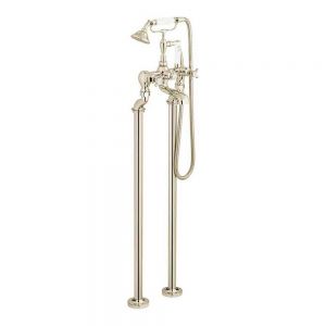Vado Booth & Co Axbridge Cross Nickel Floor Standing Bath Shower Mixer Tap