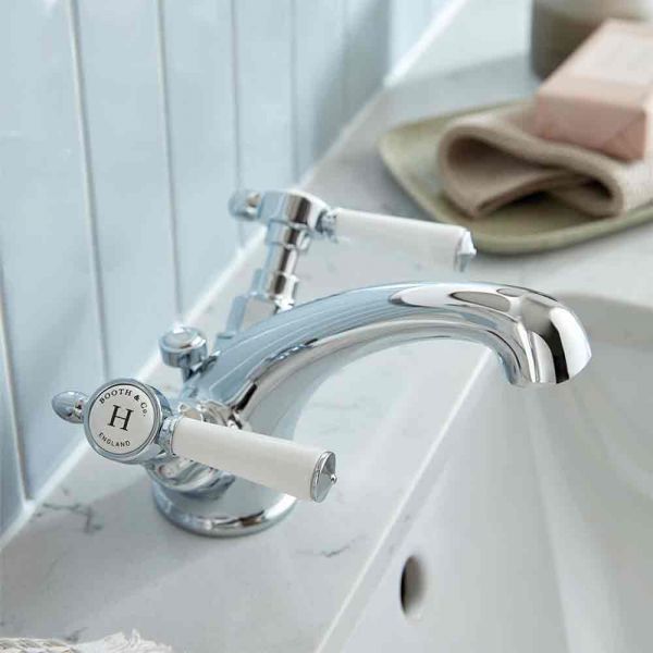 Vado Booth &amp; Co Axbridge Lever Chrome Mono Basin Mixer Tap with Pop Up Waste #2