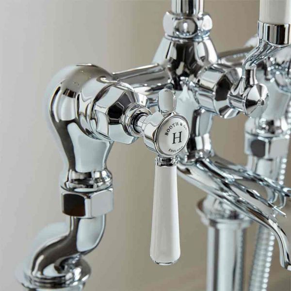 Vado Booth &amp; Co Axbridge Lever Chrome Floor Standing Bath Shower Mixer Tap #3