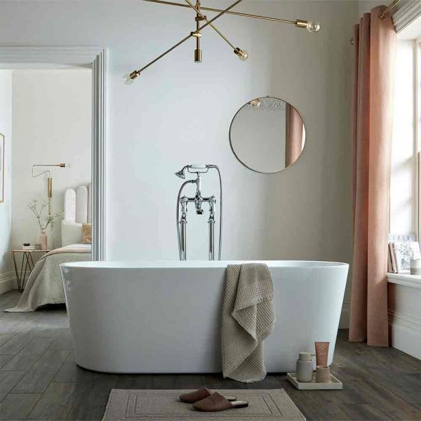 Vado Booth &amp; Co Axbridge Lever Chrome Floor Standing Bath Shower Mixer Tap #4