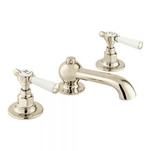 Vado Booth & Co Axbridge Lever Nickel Deck Mounted 3 Hole Basin Mixer Tap with Pop Up Waste
